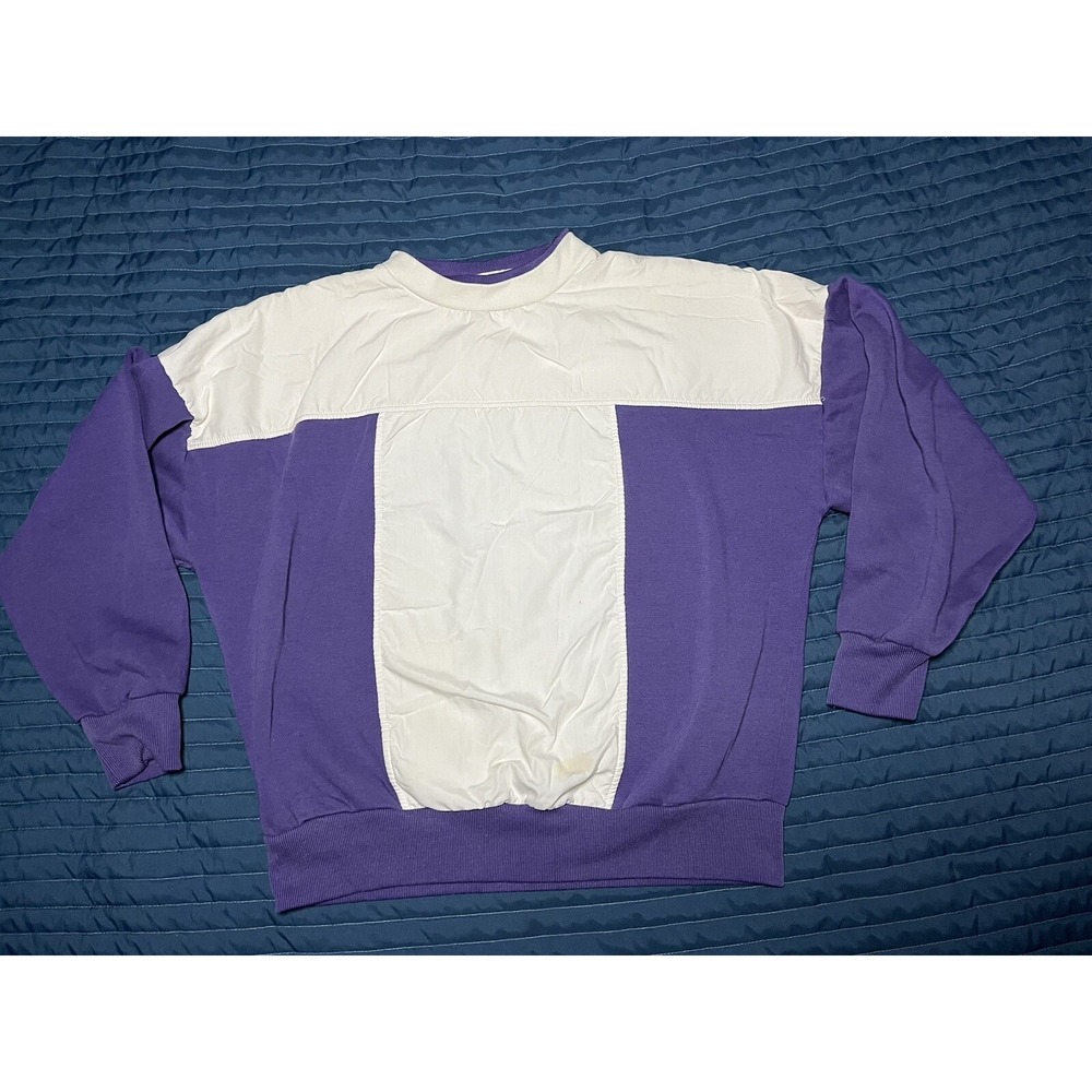 Vintage 1990 Winning Streak Sweatshirt Adult Size Large Style 23000 Purple White